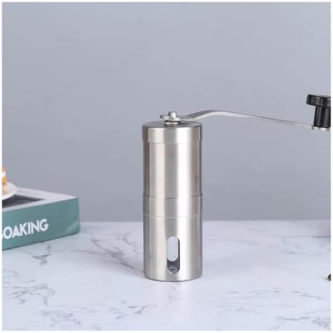 Stainless Home Portable Manual Coffee Grinder Hand Coffee Mill with Ceramic Burrs Adjustable Settings Portable Hand Crank Tools(Large) - Image 4