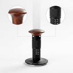 Coffee Tamper Tamper Calibrated Espresso Tool Walnut Wooden Handle Pressure Scale Flat Base Suitable for Home Use Café Bar, 51mm - Image 5
