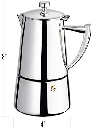 Cuisinox Roma Stovetop Espresso Maker COF-6R, Stainless Steel Coffee Percolator Stovetop, Heat-Resistant & Non-Reactive, 6-Cup Italian Espresso Maker Easy to Clean, Durable Stove Top Percolator - Image 5
