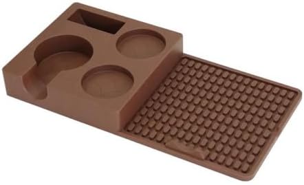 Coffee Tamper Base With Food Grade Silicone Construction Heat Resistant Mat Drained Surface Raised Storage Organizer For Accessories Suitable For Station Countertop Use, Brown by YWJLQH