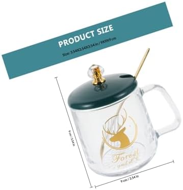 Cup Warmer Set with Ceramic Mug and Heating Coaster, US Plug Ac110v, Glass Mug in Dark Green, Electric Coffee and Milk Beverage Warmer for Desk Use - Image 2