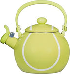 Whistling Tea Kettle for Stove Top Enamel on Steel Teakettle, Supreme Housewares Tennis Design Teapot Water Kettle Cute Kitchen Accessories Teteras (1.6 Quart, Tennis) by SupremeHousewares