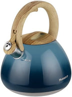 MARSKITOP Tea Kettle Stovetop Whistling, 2.6 Quart Tea Pot for Stove, Food Grade Stainless Steel Teapot for Stovetop with Anti-Hot Handle, Suitable for All Heat Sources, Blue by MARSKITOP