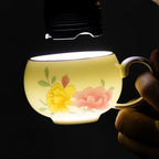 KAMMAK Tea Cups and Saucers Set of 2, Fine Bone China Coffee Cups, GH015 - Image 7