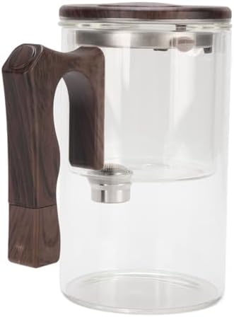 Jeffergarden Glass Teapot with Strainer, Heatproof Glass Loose Leaf Tea Maker, Removable Inner Liner, Fine Filtration, Wood Handle, Tea Water Separation for Home Office Brewing (Transparent 550ml) - Image 7