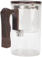 Jeffergarden Glass Teapot with Strainer, Heatproof Glass Loose Leaf Tea Maker, Removable Inner Liner, Fine Filtration, Wood Handle, Tea Water Separation for Home Office Brewing (Transparent 550ml) - Image 7