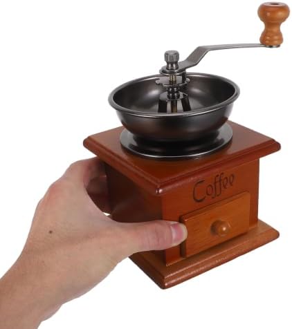 Manual Coffee Grinder Wooden Hand Crank Burr Mill for Coffee Beans - Image 4