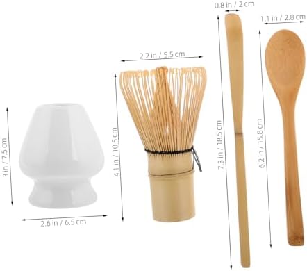 Bamboo Matcha Whisk Set with Tea Scoop and Stand, 4 Piece - Image 2