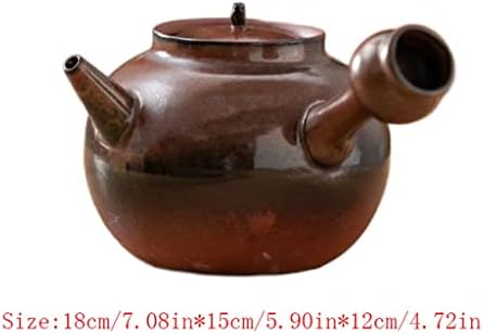 Tea Pots For Loose Tea Colored Gold Engraving Soaking Teapot Red Kiln Variable Burning Tea Tea Set Household Craft Teapot Tea Infuser Pot(B) - Image 2