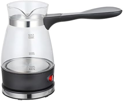 Coffee Pot Turkish Coffee Pot Electric Long Handle Coffee Warmer Glass Pot with Detachable Handle Suitable for Home Office Travel Outdoor Boiling, 110V by Bvdfgk