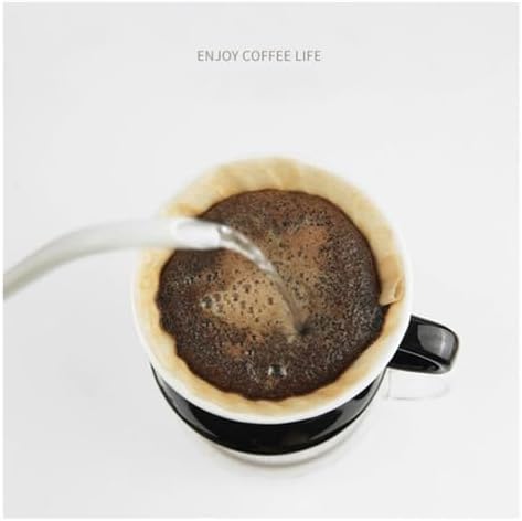 Reusable Over Coffee Maker Ceramic Portable Dripper Flat Bottom Brewing Filter Cone Travel(White-Large) - Image 3
