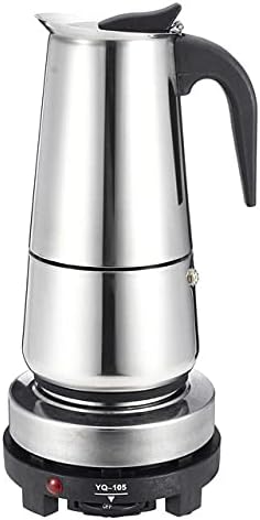 4/9 Cups Coffee Maker Pot Stainless Steel Mocha Espresso Latte WIth Electric stove Filter Moka Coffee Maker Pot for Kitchen (9 cups 450ML) by Unknown