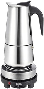 4/9 Cups Coffee Maker Pot Stainless Steel Mocha Espresso Latte WIth Electric stove Filter Moka Coffee Maker Pot for Kitchen (9 cups 450ML) by Unknown