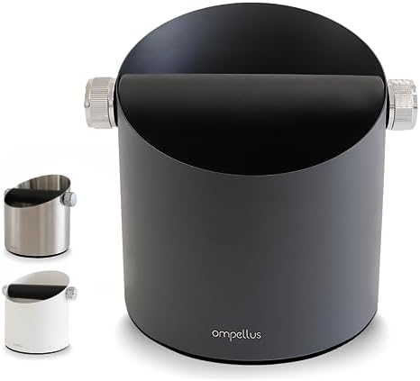 Espresso Knock Box, Stainless Steel Coffee Puck Knock Box (Black) by Ompellus