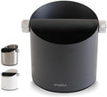 Espresso Knock Box, Stainless Steel Coffee Puck Knock Box (Black) by Ompellus