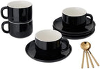 8 OZ Porcelain Cappuccino Cups, Coffee Mugs Set of 4 by CHILDIKE