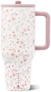 HydroJug Traveler 32oz, Insulated Tumbler with Handle & Straw, Mangolia by Hydrojug