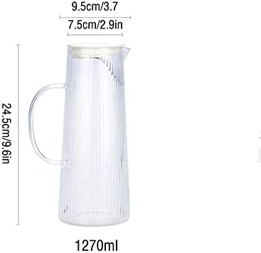 Kettles Vertical Pattern Glass Pitcher with Detachable Stainless Steel Tea Compartment Glass Cafare with Handle to Prevent Hot Hands Canteen(A) - Image 2