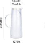 Kettles Vertical Pattern Glass Pitcher with Detachable Stainless Steel Tea Compartment Glass Cafare with Handle to Prevent Hot Hands Canteen(A) - Image 2