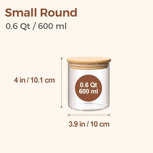 ComSaf Glass Storage Containers with Lids 0.6 Qt, 9 Pack Small Glass Jars - Image 2