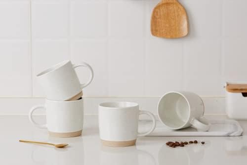 12 oz Coffee Mugs for 4 and 13oz Creamer with Handle - Image 2