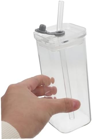 3 Piece Glass Drinking Cups with Lids and Straws 350ml Set - Image 4