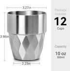 Beasea Stainless Steel Cups 10 oz, 12 Pack Bulk Stackable Insulated Stainless Steel Drinking Tumbler Cups Double Wall Metal Small Pint Glasses Tin Cups for Home Restaurant Office Party Camping - Image 2