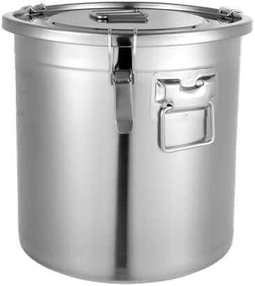 8.71Gal 304 Stainless Steel Airtight Canister with Lid & Locking Clamp - Image 3