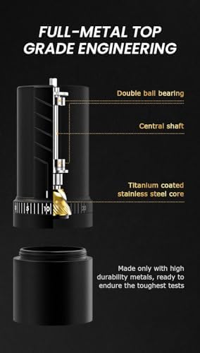 Vevok Chef O20 Manual Coffee Grinder - 20 levels External Adjustment, 35g Capacity with Travel Case and Cleaning Gear, Consistent Grind Ti-Plated Stainless Steel Conical Burr Hand Coffee Grinder - Image 3