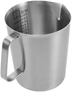 Stainless Steel Frother Pitcher 1000ml with Handle and Graduations by HIAKDOFT