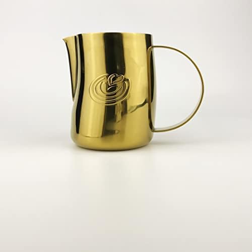 KuGuo 500ml Milk Frothing Pitcher for Latte Art Espresso, Mirror Gold - Image 2