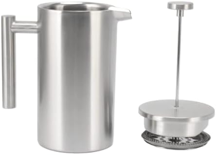 Portable Heatable French Press Coffee Maker, Dishwasher Safe, Double Wall Insulated Stainless Steel, 1L Capacity for Hot Coffee and Loose Tea by Unknown