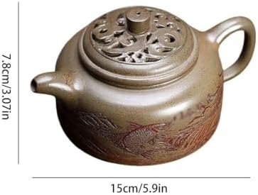 Tea Pots For Loose Tea Hand-carved Fish Leaping Dragon Gate Teapot Home Tea Room Retro Tea Set Tea Infuser Pot - Image 2