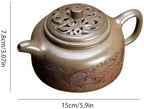 Tea Pots For Loose Tea Hand-carved Fish Leaping Dragon Gate Teapot Home Tea Room Retro Tea Set Tea Infuser Pot - Image 2