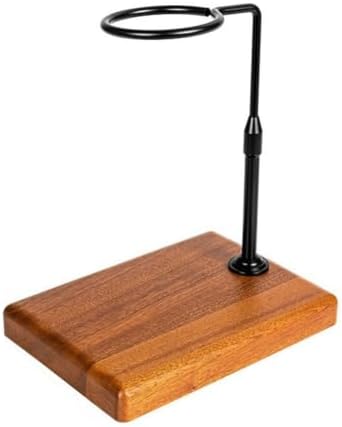 Pour Over Coffee Stand with Solid Wood Base(Round-Black) by Unknown