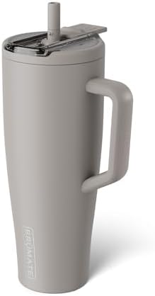 BrüMate Era Flip 40oz Tumbler with 100% Leakproof Covered Straw Lid | Hygienic Covered Straw | Insulated Stainless Steel Water Bottle with Handle | Cup Holder Friendly | BPA-Free (Mocha) by Br%C3%BCMate