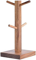 LIU- Coffee Mug Holder for Counter, Rustic Wood Mug Tree, Farmhouse Wooden Coffee Cup Rack,Holds 4 Mugs,Display Stand Organizer,Brown by Unknown