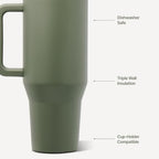 HydroJug Traveler 32oz, Insulated Tumbler with Handle & Straw, Courtyard - Image 3