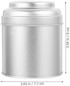 VALICLUD 6Pcs Tea Tin Canisters with Airtight Double Lids, Metal Food Storage Containers for Loose Leaf Tea and Candy, Household Kitchen Storage Jars in Frosted Silver - Image 2
