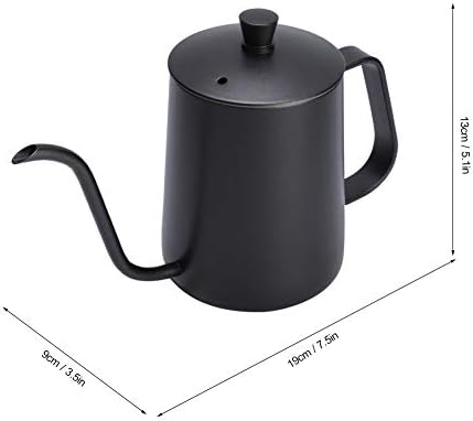 Stainless Steel Gooseneck Tea Kettle, Long Narrow Spout Drip Pot, Teapot for Stovetop for Use In Home, Office and Other Environments (600ml Teflon Black) - Image 3