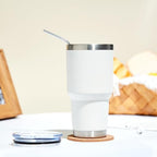 MEWAY 30oz Insulated Tumbler With Lids and Straws,Stainless Steel Double Vacuum Coffee Tumbler Cup, Brush, Durable Powder Coated Coffee Cup for Cold & Hot Drinks, Office, Travel(White,12 PACK) - Image 5