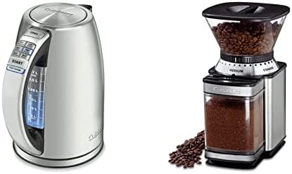 Electric Kettle by Cuisinart, 1.7-Liter Capacity, Cordless 1500-Watts for Fast Heat Up, Stay Cool Non-Slip Handle, Stainless Steel, CPK-17P1 & DBM-8 Supreme Grind Automatic Burr Mill by Unknown