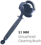 Group Head Cleaning Brush, Round Natural Bristle Coffee Cleaner - Image 2