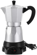6 Cup Electric Espresso Coffee Maker 300ml Aluminum,Silver by Lemosae