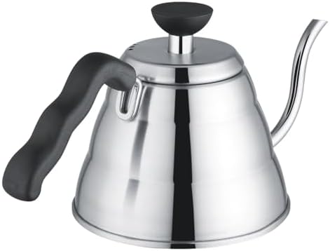 1L Stainless Steel Gooseneck Kettle Pour Over Pot Induction Compatible with Slow Flow Spout for Coffee & Tea by Unknown