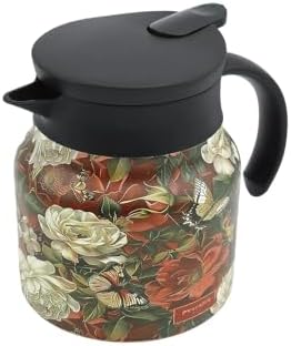 Vintage Floral Tea Stainless Steel Tea Kettle Drip-Proof Tea Pot With Tea Infuser Mini Thermo Coffee Pot Home Teaware (Style 12) by Unknown