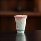Ceramic Tea/Coffee Cup Set - Retro Crystal Glaze Espresso Cups, 3 oz, Hand-Painted, Suitable for Afternoon Tea or Coffee, Unisex Birthday Gift, Pink and Green Gradient(Gradient Aroma Cup) by Unknown