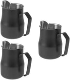 jojofuny 3pcs Stainless Steel Frother Pitcher for Latte Art Embossed Design Espresso Steamer Cup for and Enthusiasts by jojofuny