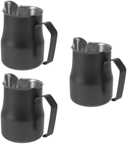 jojofuny 3pcs Stainless Steel Frother Pitcher for Latte Art Embossed Design Espresso Steamer Cup for and Enthusiasts by jojofuny