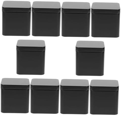 Healifty 2sets Tinplate Loose Tea Canister Airtight Tea Box Organizer Storage Box for Leaves Beans Candy 10pcs*2 - Image 6